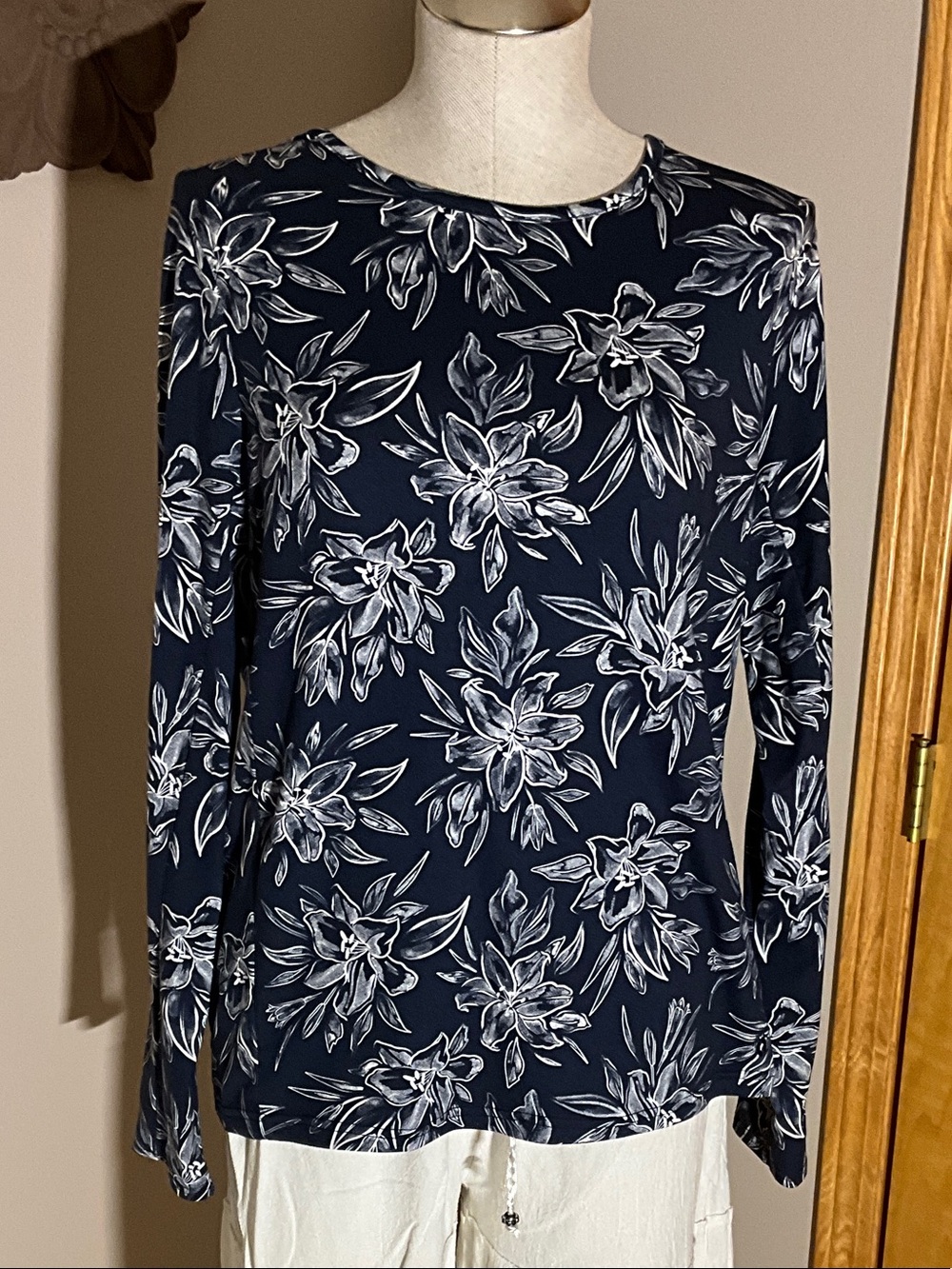 Hang Ten Navy Floral Long Sleeve Tee